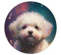 Puzzle da 1000 pezzi con il cane Bichon Frise, per adulti, per stimolare l'interazione familiare e stimolare il cervello, sfida di attività per la famiglia (67,5x67,5cm)