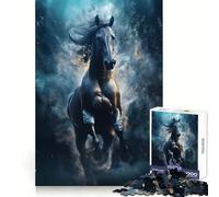 Puzzle da 1000 pezzi con il cavallo da corsa Wild Black Nova per ragazzi, stimola la logica, è un passatempo divertente e un regalo speciale (50x75cm)