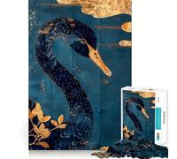 Puzzle da 1000 pezzi con il cigno nero,gioco di precisione,stimolante per la mente,momento di svago tranquillo,regalo di Natale 38x52cm