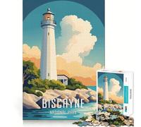 Puzzle da 1000 pezzi con il faro del Parco Nazionale di Biscayne,ritaglio preciso,gioco creativo per stimolare la mente,facile da giocare,decorazione natalizia (50x75cm)
