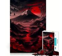 Puzzle da 1000 pezzi con il Fuji rosso giapponese e la valle, ideale per adolescenti Gioco di logica e tranquillità, con tagli perfetti e perfetto per la lista dei desideri di Babbo Natale (38x52cm)