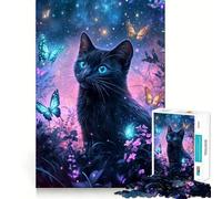 Puzzle da 1000 pezzi con il gatto dagli occhi azzurri per ragazzi, stimola la memoria, rilassa e migliora la concentrazione Bordo preciso 38x26cm
