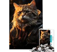 Puzzle da 1000 pezzi con il gatto Fischerman su un lago gioco per famiglie sfida per l'intelligenza giocattolo avvincente ottimo regalo per compleanni (dimensioni 38x26cm)