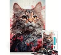 Puzzle da 1000 pezzi con il gatto Sir McSnuggles,taglio liscio,gioco creativo,giocattolo rilassante,regalo di Natale per il tempo libero (38x52cm)