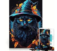 Puzzle da 1000 pezzi con il gatto strega,un gioco educativo divertente e preciso,ideale per rafforzare i legami affettivi (38x26cm)