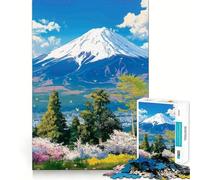 Puzzle da 1000 pezzi con il giardino del monte Fuji giapponese, ideale per ragazzi, gioco di logica e abilità, antistress, con tagli precisi e un regalo perfetto 38x26cm