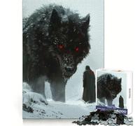 Puzzle da 1000 pezzi con il lupo Fenrir dei Vichinghi, ideale per adolescenti, per il benessere mentale, il relax e il tempo libero Bordi affilati Regalo perfetto (38x26cm)