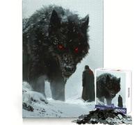 Puzzle da 1000 pezzi con il lupo Fenrir dei Vichinghi, ideale per adolescenti, per il benessere mentale, il relax e il tempo libero Bordi affilati Regalo perfetto (50x75cm)