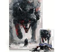 Puzzle da 1000 pezzi con il lupo Fenrir dei Vichinghi, ideale per adolescenti, per stimolare la riflessione e favorire il relax Bordi di alta qualità Un regalo perfetto (38x26cm)