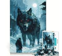 Puzzle da 1000 pezzi con il lupo Fenrir dei Vichinghi,ideale per ragazzi,che stimola la mente Gioco a incastro preciso,senza spazi vuoti Attività rilassante di gruppo al chiuso (38x52cm)