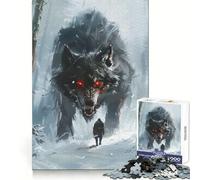 Puzzle da 1000 pezzi con il lupo Fenrir dei Vichinghi, ideale per sviluppare la destrezza mentale, un'attività delicata e stimolante, con incastri perfetti e un regalo perfetto (38x26cm)