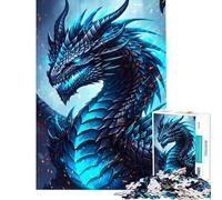 Puzzle da 1000 pezzi con il maestoso drago blu Attività divertenti da fare a casa Sfida difficile gioco impossibile per ragazzi dai 14 anni in su (50x75cm)