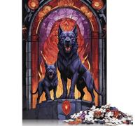 Puzzle da 1000 pezzi con il mito del cane Cerbero e degli animali per adulti e adolescenti, giocattoli educativi di carta per l'apprendimento, 1000 pezzi (38x26 cm)