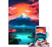 Puzzle da 1000 pezzi con il Monte Fuji e i fiori di ciliegio Un gioco avvincente per coltivare la pazienza Divertente e perfetto come regalo di compleanno (dimensioni 38x52cm)