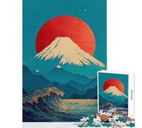 Puzzle da 1000 pezzi con il Monte Fuji e le onde dell'oceano ideale per rilassarsi tagliare con precisione decorare la parete o come regalo per tutta la famiglia (38x52cm)