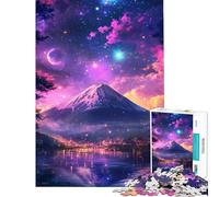 Puzzle da 1000 pezzi con il Monte Fuji illuminato ideale per ragazzi L'assemblaggio del modello allena la mente e la manualità Regalo perfetto per amici e familiari 38x26cm