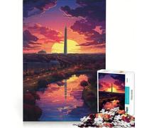 Puzzle da 1000 pezzi con il Monumento a Washington al tramonto Gioco interattivo e divertente da fare in casa ideale come decorazione da scrivania 50x75cm
