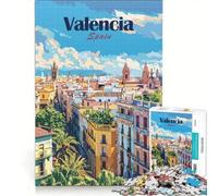 Puzzle da 1000 pezzi con il paesaggio urbano di Valencia gioco per tutta la famiglia divertente e spiritoso compleanno e Natale 50x75cm