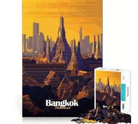 Puzzle da 1000 pezzi con il panorama dei templi di Bangkok,decorazione a incastro,gioco per la concentrazione mentale,gioco per momenti di relax,regalo di compleanno (50x75cm)