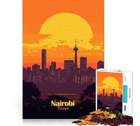 Puzzle da 1000 pezzi con il panorama di Nairobi al tramonto, ideale per adulti e ragazzi, un rompicapo rilassante, un'attività artistica da assemblare e un regalo speciale (50x75cm)