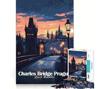 Puzzle da 1000 pezzi con il Ponte Carlo di Praga e i bordi lisci,gioco creativo,ideale per momenti di relax e divertimento,regalo di compleanno (50x75cm)
