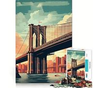 Puzzle da 1000 pezzi con il Ponte di Brooklyn,vintage,bordi perfetti,divertente rompicapo,regalo per rilassarsi,regalo di compleanno,arte (38x26cm)