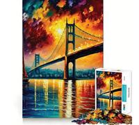 Puzzle da 1000 pezzi con il ponte sul Bosforo di Istanbul,gioco di precisione con bordi perfetti,giocattolo per allenare la mente,divertimento a ritmo lento,regalo di compleanno 38x52cm
