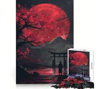 Puzzle da 1000 pezzi con il portale Torii e il Fuji della Luna Rossa, ideale per adulti, per rafforzare la memoria, per il divertimento di gruppo, con bordi netti ed eleganti (50x75cm)
