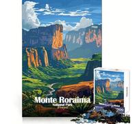 Puzzle da 1000 pezzi con il poster del Parco Nazionale del Monte Roraima,Brasile,per adulti,ideale per stimolare la destrezza mentale,un'attività ricreativa leggera e piacevole (38x26cm)