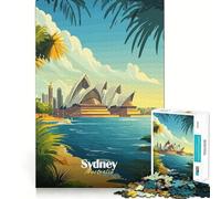 Puzzle da 1000 pezzi con il poster della Sydney Opera House per adulti, gioco di logica e abilità, calma e relax, taglio preciso, regalo speciale 38x52cm
