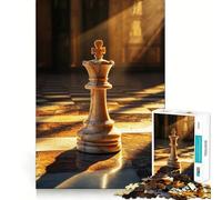 Puzzle da 1000 pezzi con il re degli scacchi alla luce del sole,taglio preciso,divertente gioco di abilità mentale,gioco per il tempo libero,regalo festivo (50x75cm)