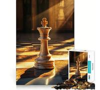 Puzzle da 1000 pezzi con il re degli scacchi alla luce del sole,taglio preciso,divertente gioco di abilità mentale,gioco per il tempo libero,regalo festivo (38x52cm)