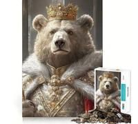 Puzzle da 1000 pezzi con il re orso,taglio senza soluzione di continuità,gioco di logica,regalo,gioco casual,Natale,decorazione per la casa (38x26cm)