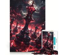 Puzzle da 1000 pezzi con il re rosso degli scacchi, ideale per adulti, un gioco di esercizi mentali e momenti di relax, con taglio di precisione e un regalo elegante (38x52cm)