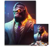 Puzzle da 1000 pezzi con il regista Gorilla in abito, puzzle in legno, stimolante gioco decorativo fai da te, giocattolo interattivo per famiglie, 50x75CM/19,68x29,52 pollici