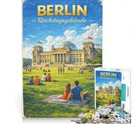 Puzzle da 1000 pezzi con il Reichstag di Berlino, gioco rilassante, interazione genitore-figlio, regalo per amici e familiari 50x75cm