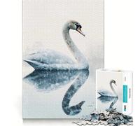 Puzzle da 1000 pezzi con il riflesso del cigno per ragazzi, stimola la memoria, rilassante e divertente, con bordi precisi, un regalo pensato con cura 50x75cm