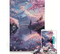 Puzzle da 1000 pezzi con il riflesso del Monte Fuji, gioco rilassante, antistress, amici e familiari 38x52cm