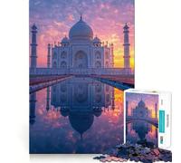 Puzzle da 1000 pezzi con il riflesso del Taj Mahal, ideale per ragazzi, un gioco stimolante per la mente, un passatempo rilassante, con tagli precisi e un regalo delizioso 38x52cm