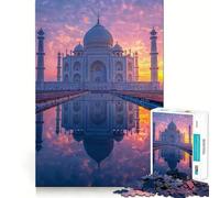 Puzzle da 1000 pezzi con il riflesso del Taj Mahal per adulti, un gioco rompicapo per la mente, ideale per il relax, con tagli perfetti e un regalo memorabile 38x26cm