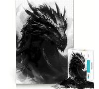 Puzzle da 1000 pezzi con il ritratto del drago nero di Tairn Sharp,gioco di squadra,allenamento mentale,gioco rilassante,decorazione natalizia da parete 38x26cm