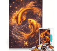 Puzzle da 1000 pezzi con il segno zodiacale dei Pesci decorazione da parete attività divertenti per la casa collezione d'artista opera d'arte 50x75cm