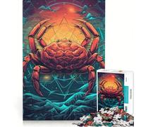 Puzzle da 1000 pezzi con il segno zodiacale del Cancro decorazione da parete divertente antistress ideale come regalo 38x26cm