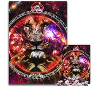 Puzzle da 1000 pezzi con il segno zodiacale del Leone, da parete, per adulti, regalo perfetto per compleanni, feste, ideale per Natale, 26X38CM/10,23x14,96 pollici.