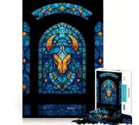 Puzzle da 1000 pezzi con il segno zodiacale del Toro, ispirato alle vetrate artistiche, ideale per adolescenti Un gioco che stimola la mente, un'oasi di tranquillità e un regalo premuroso 38x52cm