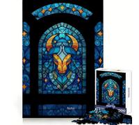 Puzzle da 1000 pezzi con il segno zodiacale del Toro, ispirato alle vetrate artistiche, ideale per adolescenti Un gioco che stimola la mente, un'oasi di tranquillità e un regalo premuroso 38x52cm