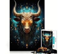 Puzzle da 1000 pezzi con il segno zodiacale del Toro per adolescenti stimola la memoria, rilassante e divertente, con bordi precisi Un regalo pensato con cura 38x52cm