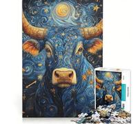 Puzzle da 1000 pezzi con il segno zodiacale del Toro stellato gioco rompicapo allena la mente e la manualità ideale come decorazione da scrivania 50x75cm