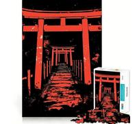 Puzzle da 1000 pezzi con il sentiero del cancello Torii rosso per adulti, gioco di logica, antistress, ritaglio preciso, oggetto da collezione (50x75cm)