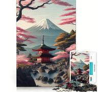 Puzzle da 1000 pezzi con il sereno Monte Fuji, ideale per adolescenti, un gioco di logica stimolante e rilassante, con bordi trasparenti, perfetto come regalo di compleanno (50x75cm)
